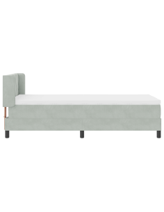 Letto a molle con testiera Grigio chiaro 200 x 90 cm Poliestere 2