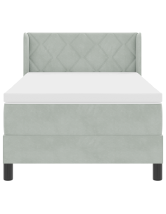 Letto a molle Grigio chiaro 200 x 100 cm Poliestere