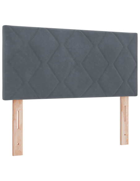 Letto a molle con testiera Grigio scuro 200 x 100 cm Poliestere