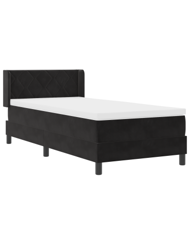 Letto a molle con materasso Nero 200 x 100 cm Poliestere