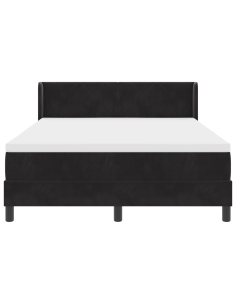 Letto a molle con materasso Nero 190 x 140 cm Poliestere