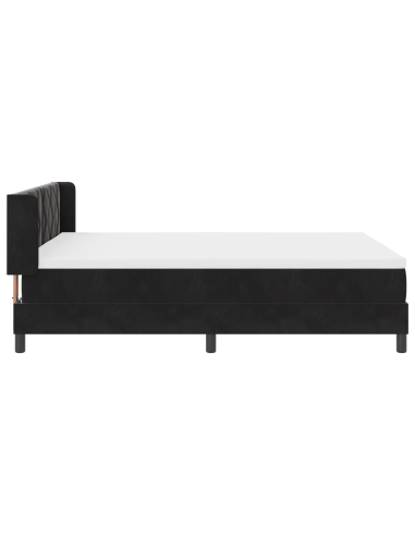 Letto a molle con materasso Nero 190 x 140 cm Poliestere