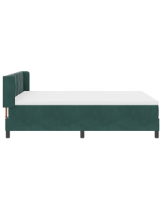Letto a molle con materasso Verde Scuro 190 x 140 cm Poliestere 2