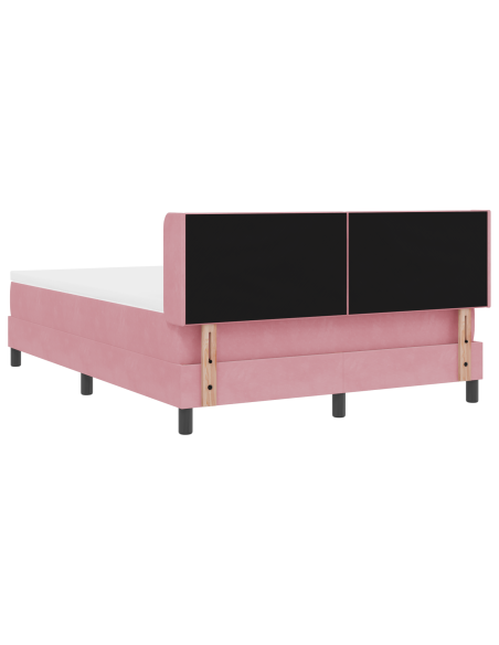 Letto a Box con Materasso Rosa 140x190 cm Velluto