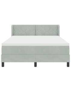 Letto a molle Grigio chiaro 200 x 140 cm Poliestere