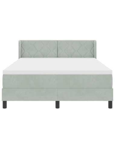 Letto a molle Grigio chiaro 200 x 140 cm Poliestere