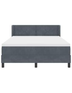 Letto a molle con testiera Grigio scuro 200 x 140 cm Poliestere