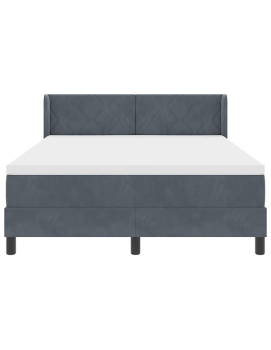 Letto a molle con testiera Grigio scuro 200 x 140 cm Poliestere