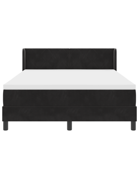 Letto con Box Spring e Materasso  Nero 140x200 cm Velluto