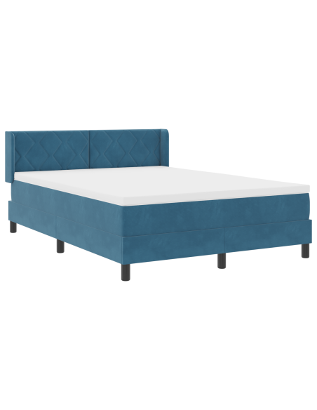 Letto a molle con materasso Blu Scuro 200 x 160 cm Poliestere