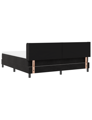 Letto a molle con materasso Nero 200 x 180 cm Poliestere