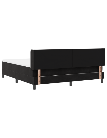 Letto a Rete con Materasso Nero 180x200 cm Velluto