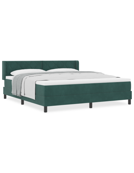 Letto con Contenitore e Materasso Verde Scuro 180x200 cm Velluto