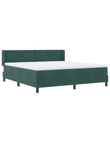 Letto a molle con materasso Verde Scuro 200 x 180 cm Poliestere
