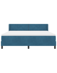 Letto a molle con testiera Blu Scuro 200 x 180 cm Velluto