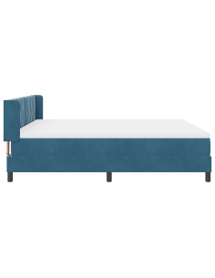 Letto a molle con testiera Blu Scuro 200 x 180 cm Velluto 2