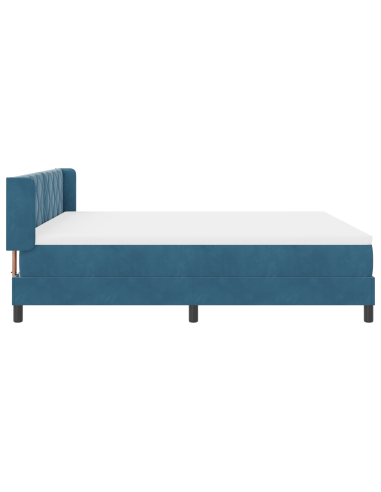 Letto a molle con testiera Blu Scuro 200 x 180 cm Velluto