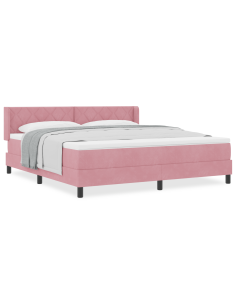 Letto a molle con materasso Rosa 200 x 180 cm Poliestere 2