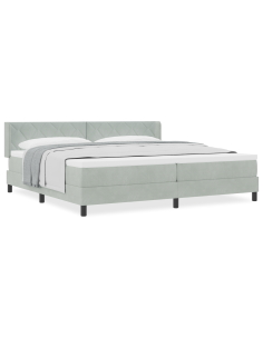 Letto a molle Grigio chiaro 200 x 200 cm Poliestere 2