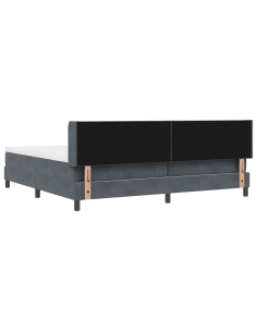 Letto a molle con testiera Grigio scuro 200 x 200 cm Poliestere