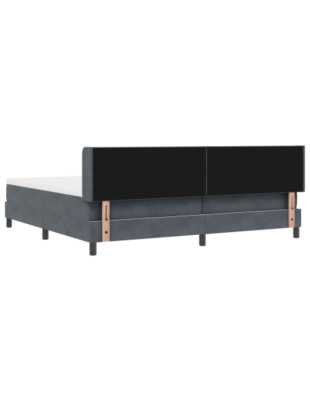 Letto a Box Spring con Materasso Grigio Scuro 200x200 cm Velluto
