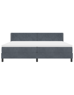 Letto a molle con testiera Grigio scuro 200 x 200 cm Poliestere 2