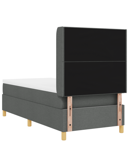 Letto Box Spring con Materasso e Luce LED Grigio chiaro 90x190 cm Tessuto