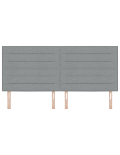 Testiera LED con testiera Grigio chiaro 200 cm Poliestere