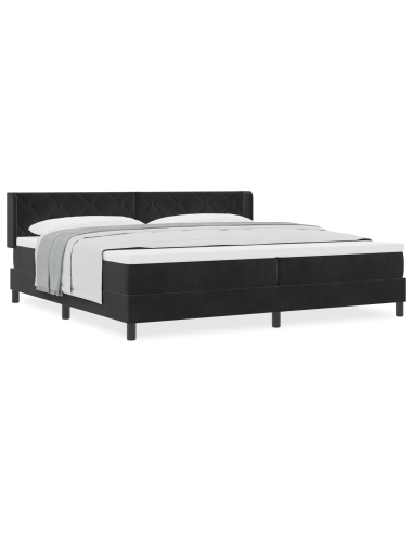 Letto a molle con materasso Nero 200 x 200 cm Poliestere