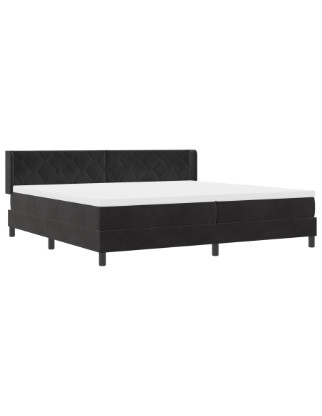 Letto a molle con materasso Nero 200 x 200 cm Poliestere