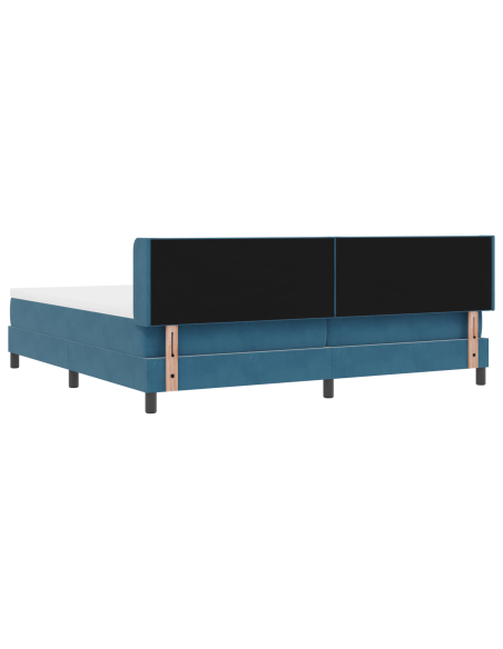 Letto Box Spring con Materasso Blu Scuro 200x200 cm Velluto