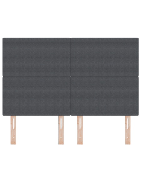 Testiera LED con testiera Grigio scuro 144 cm Poliestere