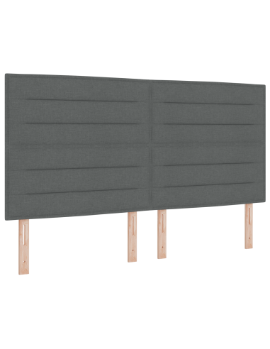 Testiera LED con testiera Grigio scuro 180 cm Poliestere