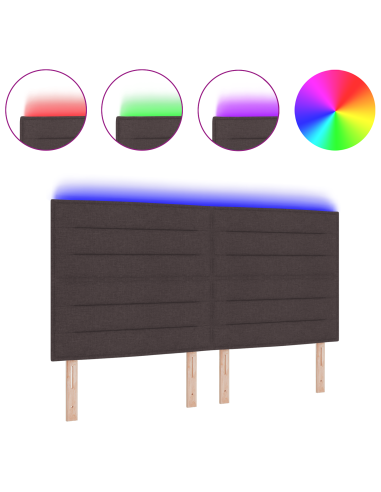 Testiera LED con testiera Marrone Scuro 180 cm Poliestere