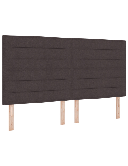 Testiera LED Design Linee Marrone Scuro 90 cm Tessuto