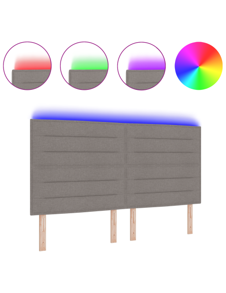 Testiera a LED Design Linee Tortora 90 cm Tessuto