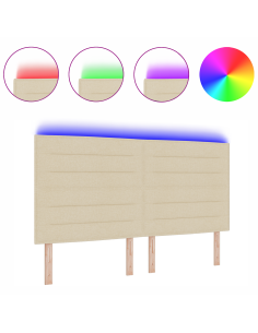 Testiera LED con luci a strisce a LED Crema 180 cm Poliestere 2
