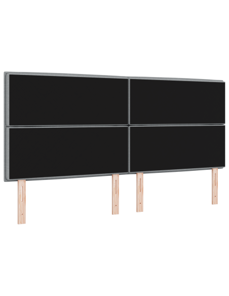 Testiera LED con testiera Grigio chiaro 200 cm Poliestere