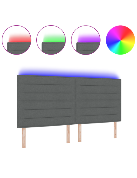 Testata LED Design Linee Grigio Scuro 100 cm Tessuto
