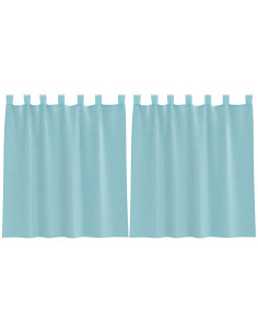Tende in Voile con Tasche per Aste 2 pz Turchese 2