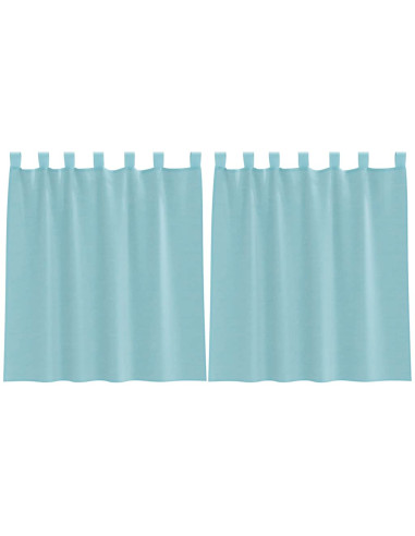 Tende in Voile con Tasche per Aste 2 pz Turchese