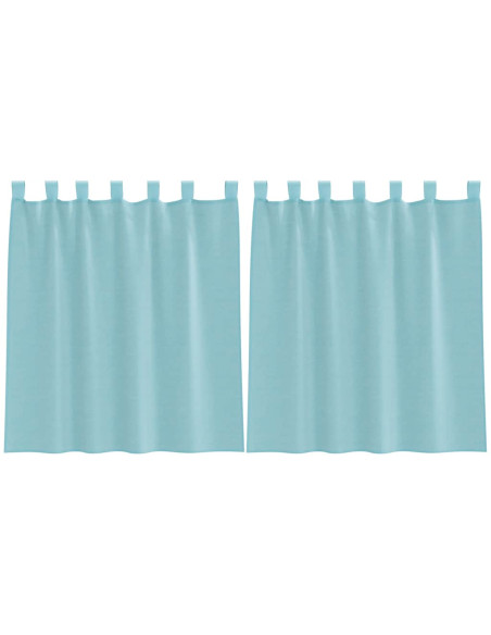 Tende in Voile con Tasche per Aste 2 pz Turchese