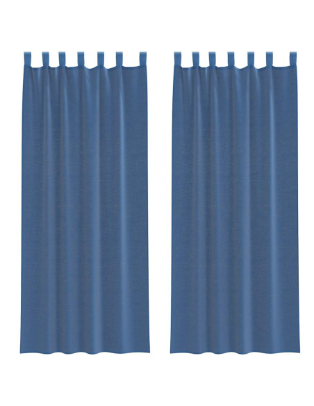 Tende in Voile con Tasche per Aste 2 pz Blu Reale
