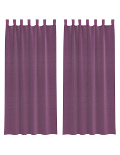 Tende in Voile con Tasche per Aste 2 pz Viola 2