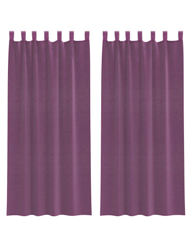 Tende in Voile con Tasche per Aste 2 pz Viola