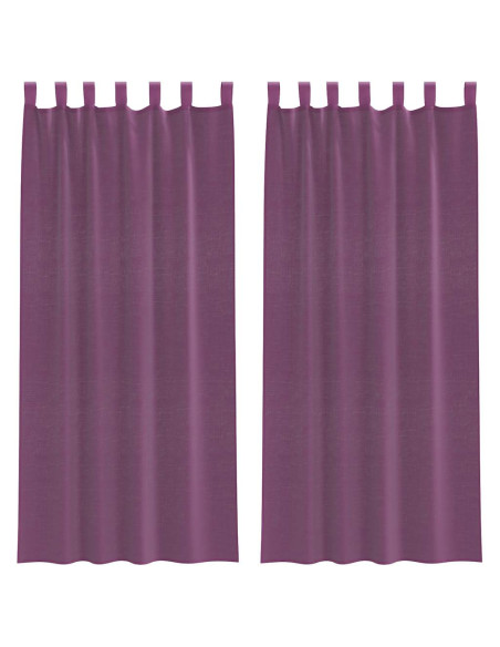 Tende in Voile con Tasche per Aste 2 pz Viola