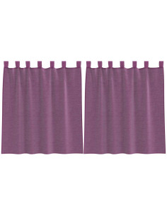 Tende in Voile con Tasche per Aste 2 pz Viola 2