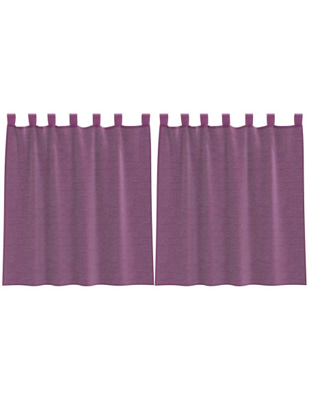 Tende in Voile con Tasche per Aste 2 pz Viola