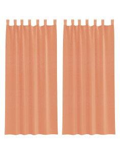 Tende in Voile con Tasche per Aste 2 pz Terracotta 2
