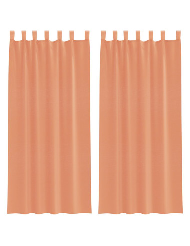 Tende in Voile con Tasche per Aste 2 pz Terracotta